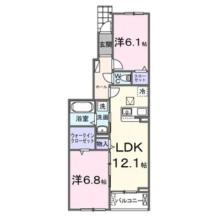 滋賀県甲賀市甲南町野尻【アパート】の間取り