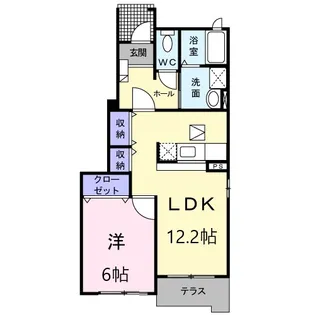 アン・ソレイエ・ジャルダン【1階】の間取り