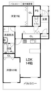 御所西ロイヤルプラザ【3階】の間取り