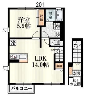 東京都西東京市芝久保町3【アパート】の間取り