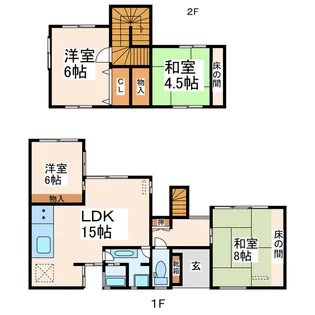 熊本県熊本市北区植木町木留【一戸建】の間取り