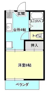 コーポラスタツミ【2階】の間取り