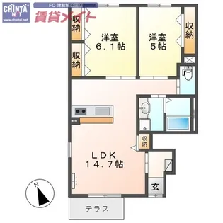 VILLA(ヴィーシャ) A【1階】の間取り