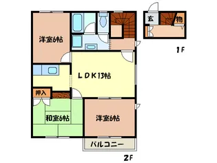 ウィルコート【2階】の間取り