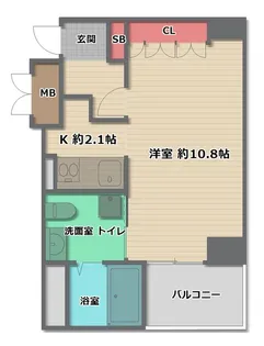 アステリオ北堀江 ザ・メトロタワー【14階】の間取り