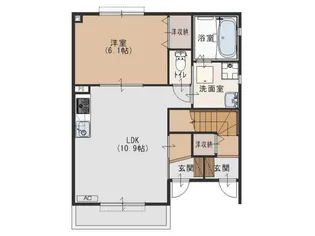 ローベンハイツ上沢B【1階】の間取り