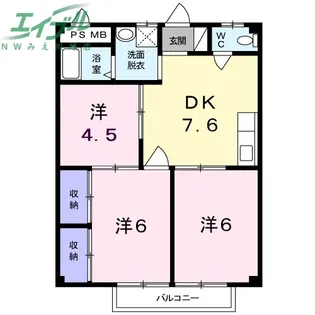 シティハイツヤマキチ【2階】の間取り