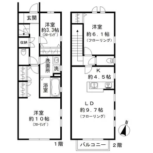 東京都練馬区中村北4【一戸建】の間取り