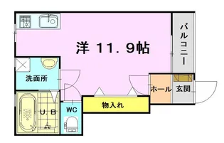 カリーナ東手城【1階】の間取り
