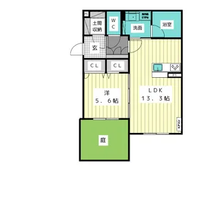 ボヌール高間【1階】の間取り