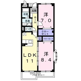 ファインヒル吉根B【2階】の間取り