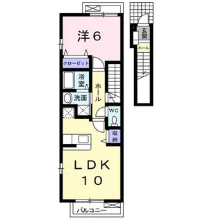 イースト・ベルA・B【2階】の間取り