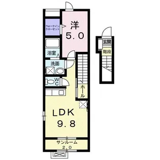 メゾンフェリス【2階】の間取り
