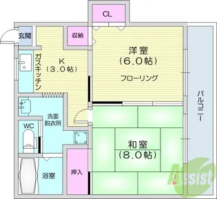 山舎荘【2階】の間取り