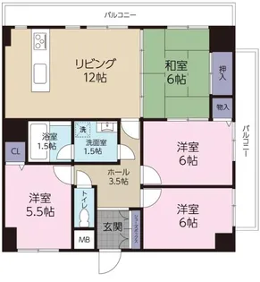 トーカンマンション泉町【4階】の間取り