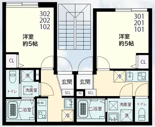 鶴見市場テラス【2階】の間取り
