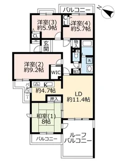 UR港北ニュータウンコンフォール城山の丘【3階】の間取り