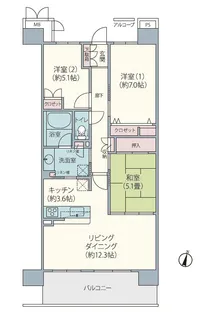 ビオ・ウイングユーカリが丘【3階】の間取り