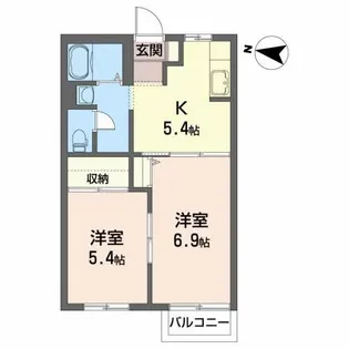 フェリ スK III【2階】の間取り