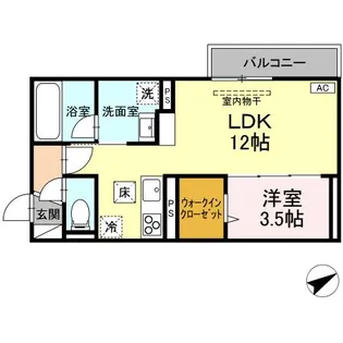 トリシア大慈寺町 A【1階】の間取り