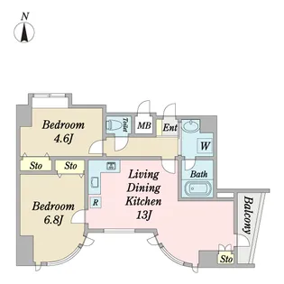 モアクレスト河田町【2階】の間取り