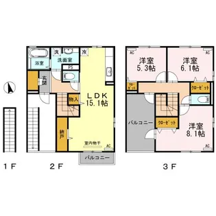 クレセント ヒルズ A棟の間取り