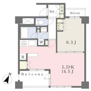 グランディ八山田【5階】の間取り