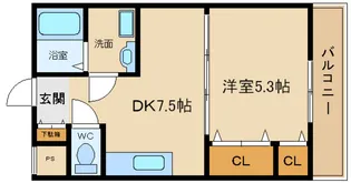 フジパレス東湊【1階】の間取り