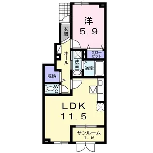 ラディエンスI【1階】の間取り