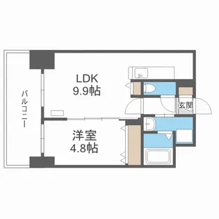 プライマル札幌桑園 旧:サムティ桑園レジデンス【6階】の間取り