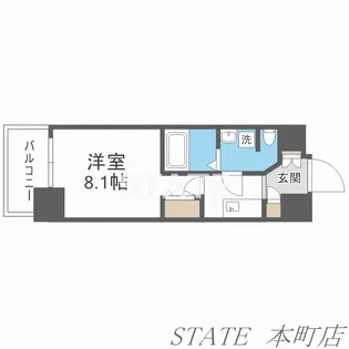 ルーエ天満橋【11階】の間取り