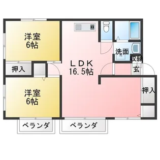 ツインハイム【1階】の間取り