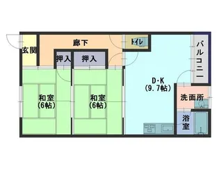 ハイツ高浜A棟【2階】の間取り