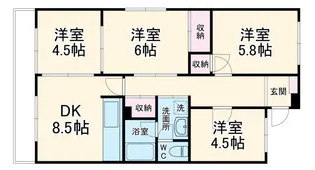 小名川ハイツ谷上II【1階】の間取り