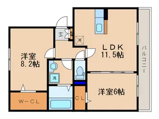 ヴァンサンカン【3階】の間取り