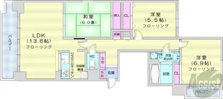 パシフィック近代美術館前【1階】の間取り