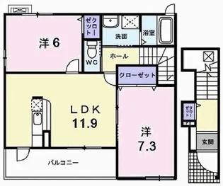 アン・フルール【2階】の間取り