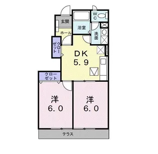 ソレイユ・B【1階】の間取り