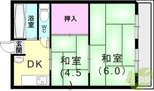 マンション朝霧【3階】の間取り