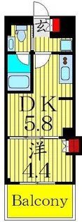 ONE ROOF RESIDENCE NISHINIPPORI【12階】の間取り