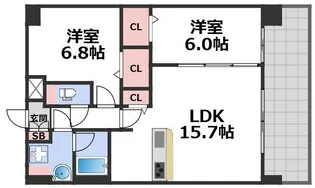 ラ・フェリーチェ今里【1階】の間取り