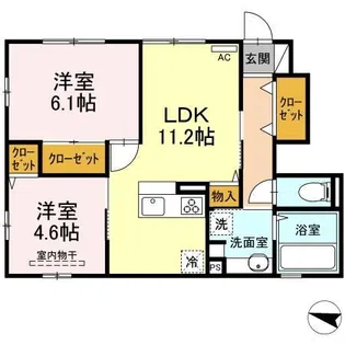 セジュールウィット 和【1階】の間取り