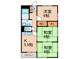 キャッスル摩耶【3階】の間取り