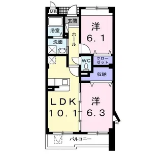 グラン ラトゥール【2階】の間取り