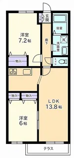 オークヒルS棟【1階】の間取り