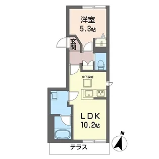 カーサ・ベル千早【1階】の間取り