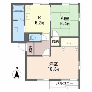 ルミエール真弓A【2階】の間取り