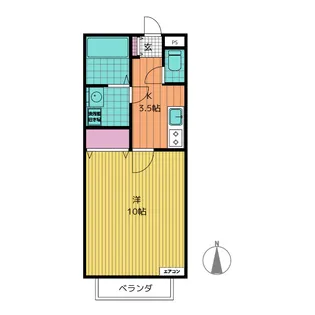 サンステージ大倉【1階】の間取り