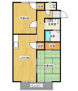 2LDKの間取り画像