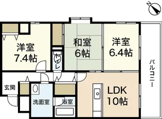 グレイスカワイII【3階】の間取り
